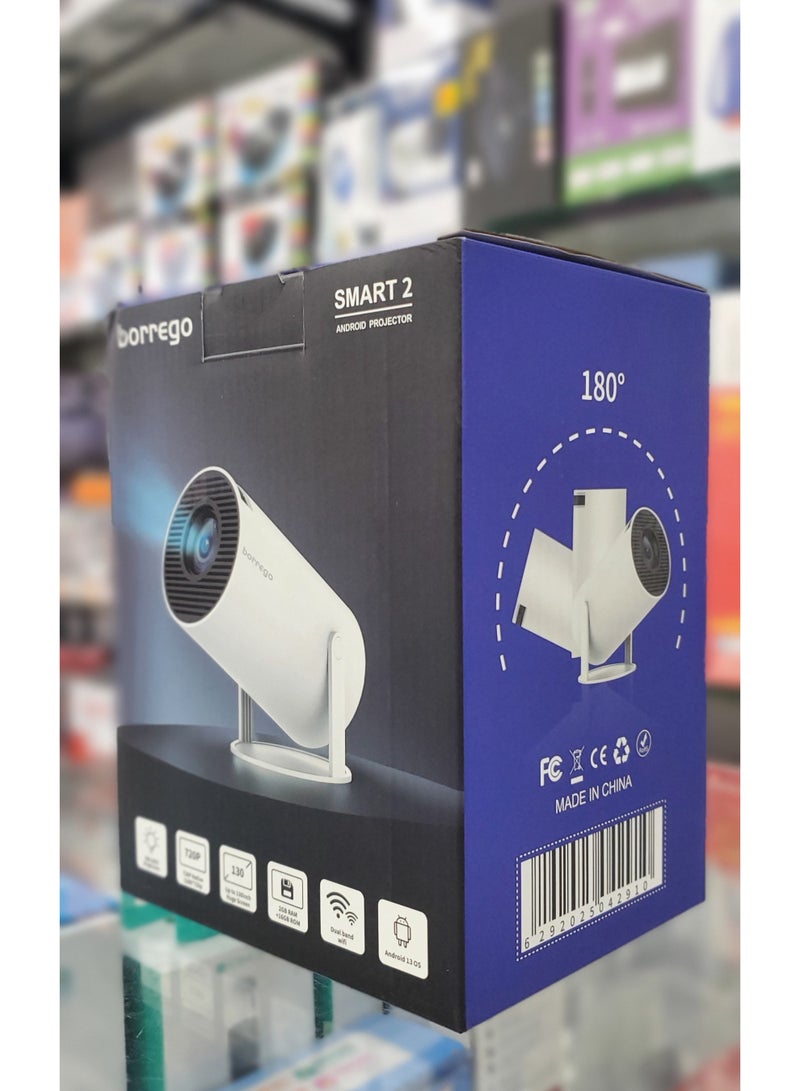 Borrego SMART2 Smart Cinema Projector, Android 13, 2GB RAM, 16GB Storage, Smartphone Screen Mirroring - Image 4