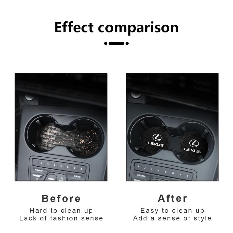 BFIVEANTE Car Cup Holder Coaster for Lexus ES350 GS350 GS300h GS450h is300 es350 ls460 rx350 NX300h Silicone Cupholder Coaster,Car Interior Accessories,2.76 Inch 2 Pieces - Image 4