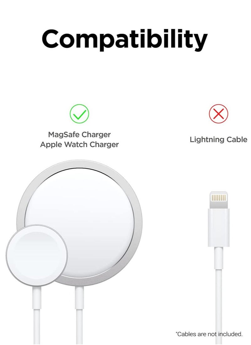 Elago - Charging Station for iPhone 14 Series, 13 Series, 12 Series Compatible with MagSafe and Apple Watch Series - Stone/ Red - Image 1