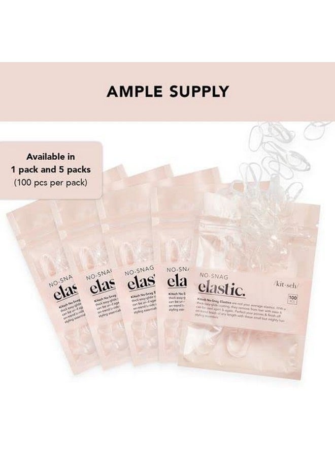 Kitsch - No Snag Small Elastic Hair Ties Rubber Bands For Hair Baby Hair Ties & Small Hair Ties Hair Rubber Bands & Elastic Hair Bands Hair Elastics For Women'S Hair 5Pack 500Pcs (Clear) - Image 1