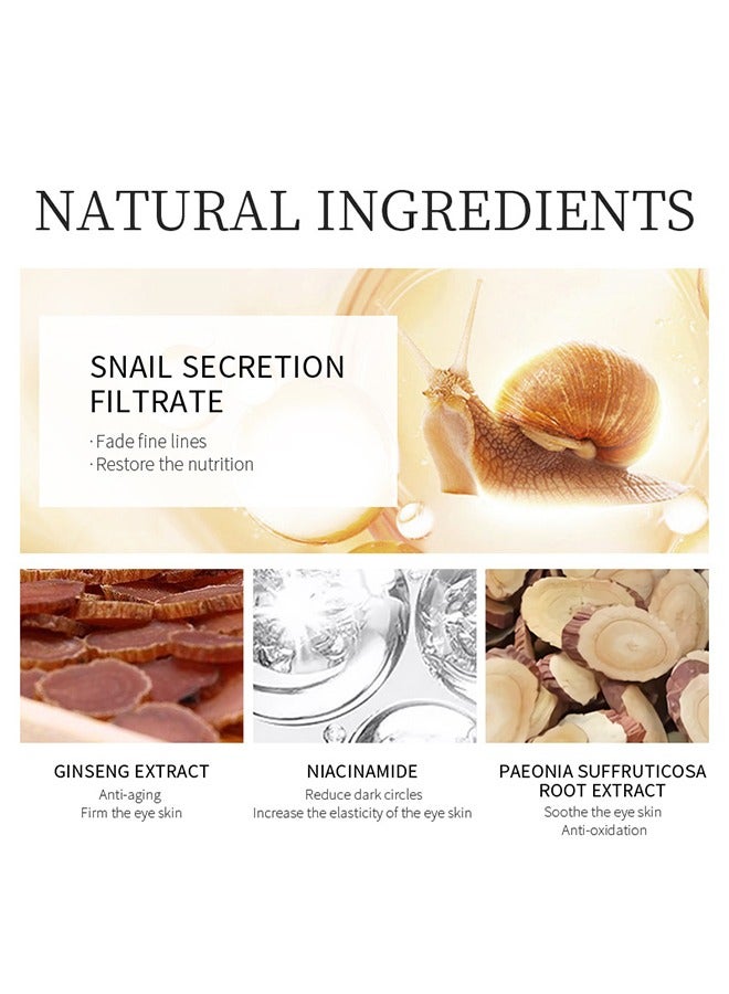 لايكو كريم العين الحلزون الجينسنغ ، يزيل الهالات السوداء مصل العيون المضاد للشيخوخة ، تأثير مرطب ومرطب للعناية بالبشرة تتفتح العيون ضيقة وأكثر ثباتا ينظف بلطف ويزيل الأوساخ الزيوت 30 جرام - Image 3