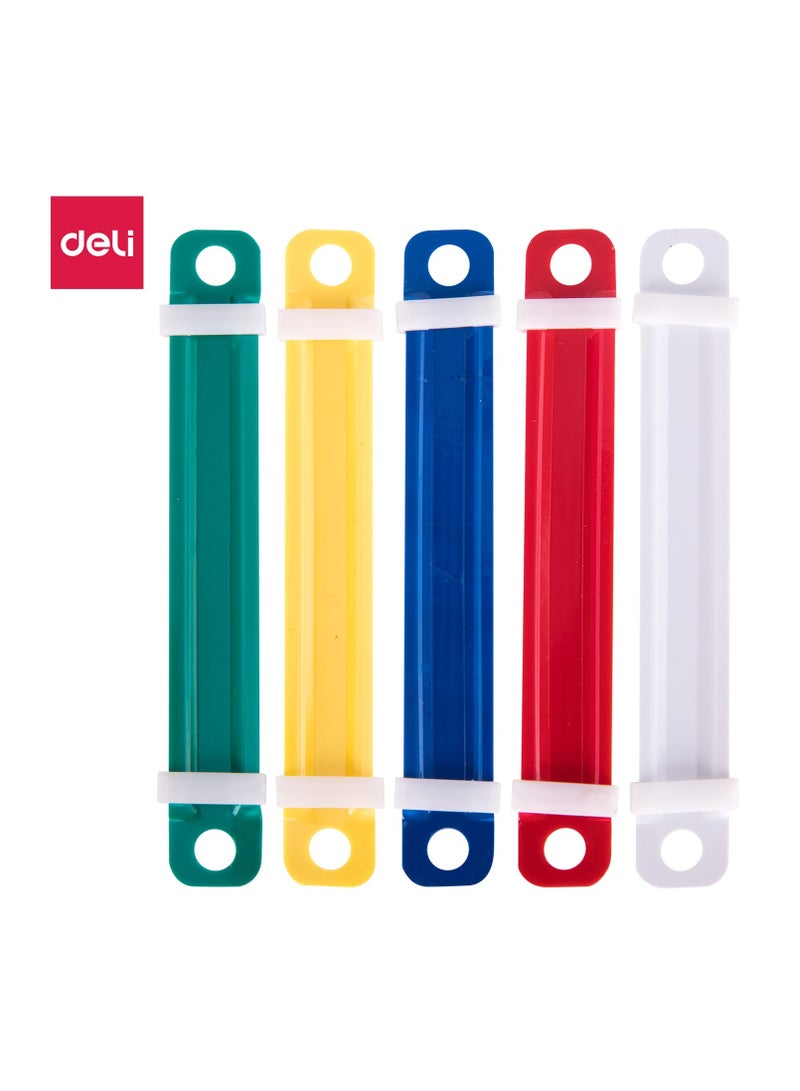 Deli E5548 Prong Fasteners - 80mm, 2-Hole Binding, Assorted Colors - Image 1