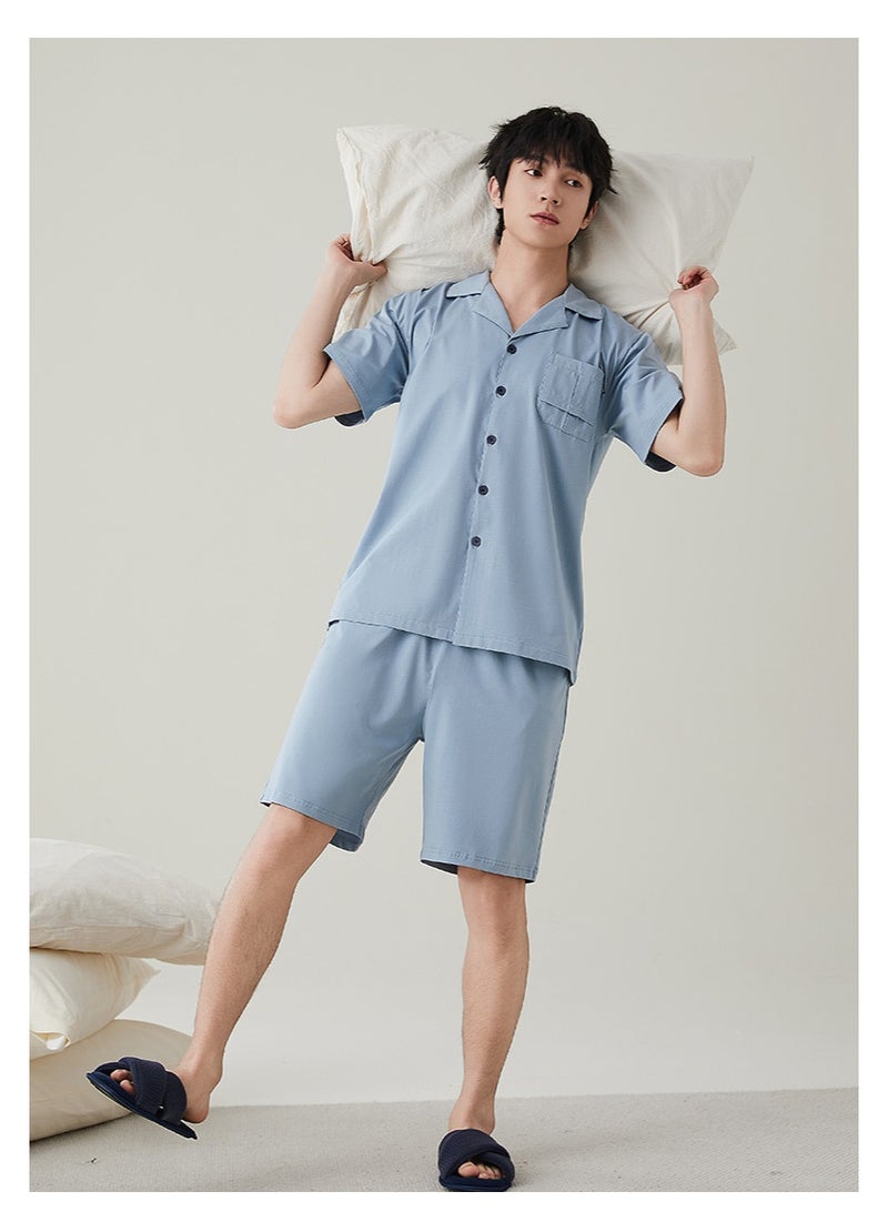 Men Summer Cardigan Pajama Set Man Big Yards Cotton Pajamas Shorts Sleeve Sleep Wear Pijamas Hombre Pyjama  Pajama Shorts - Image 2
