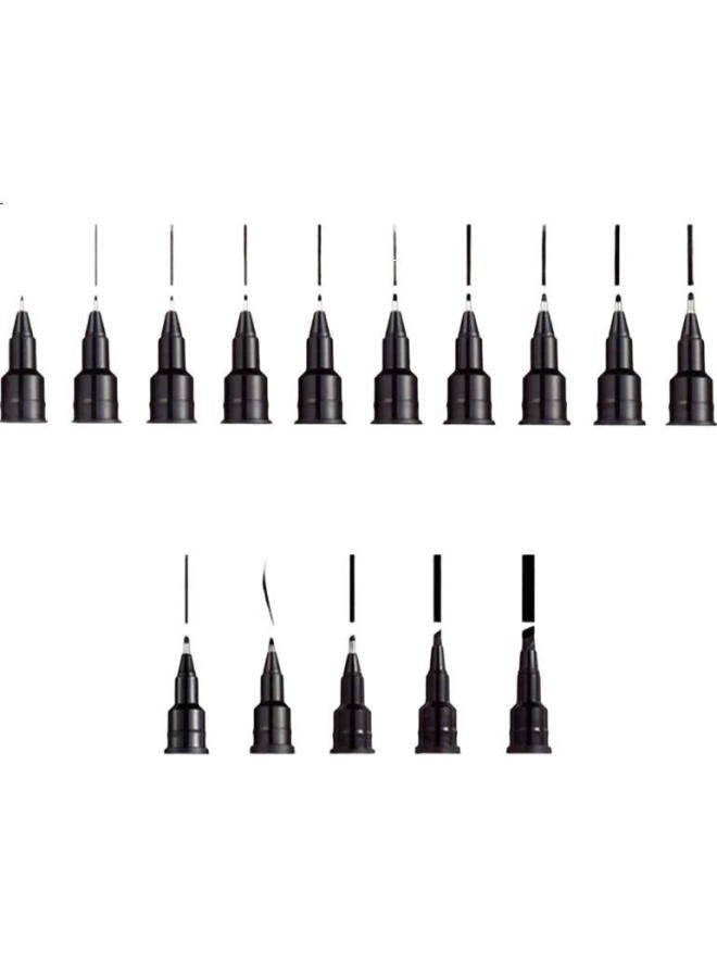 Uni Mitsubishi (Uni) 0.8Mm Water-Based Drawing Pen Pin-200 Art Design Outlining Pen Black Barrel Red Core Single Pack - Image 1