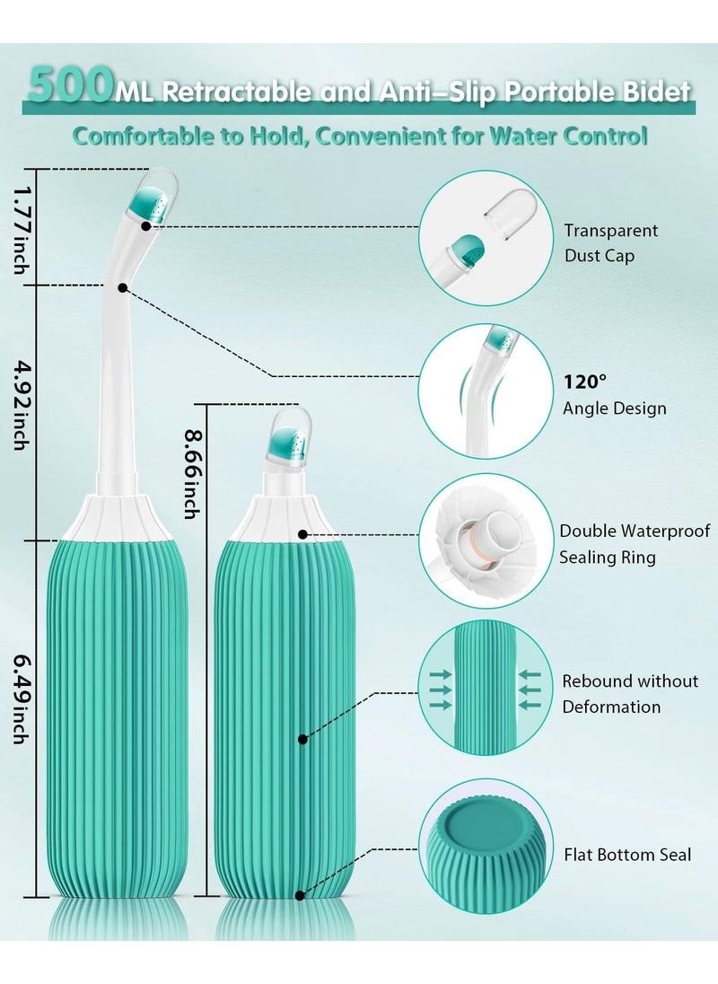 URBANMAC URBANMAC Plastic Retractable Handheld Bidet Portable of Antislip, Bidet Angled Nozzle Spray with Travel Bag 500ML GREEN  - Image 3