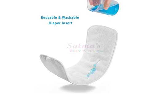 Salma's Tinytots Premium, Soft, Washable, Reusable, Organic Baby Cloth Bamboo Cotton Inserts for Reusable Pocket Cloth Diapers/Washable Cover Diapers and Nappies - 4 Layered - Set of 3 - Image 2