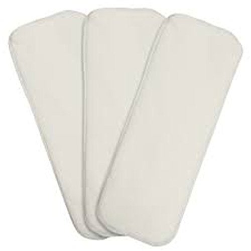 Salma's Tinytots Premium, Soft, Washable, Reusable, Organic Baby Cloth Bamboo Cotton Inserts for Reusable Pocket Cloth Diapers/Washable Cover Diapers and Nappies - 4 Layered - Set of 3 - Image 1