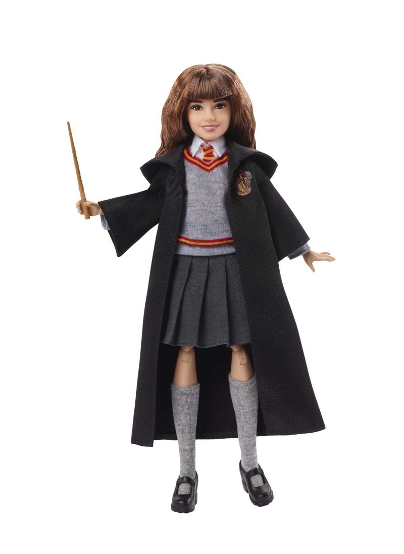 Harry Potter Hermione Granger Collectible Doll (10 Inch) With Hogwarts Uniform, Gryffindor Robe And Wand  - Image 1