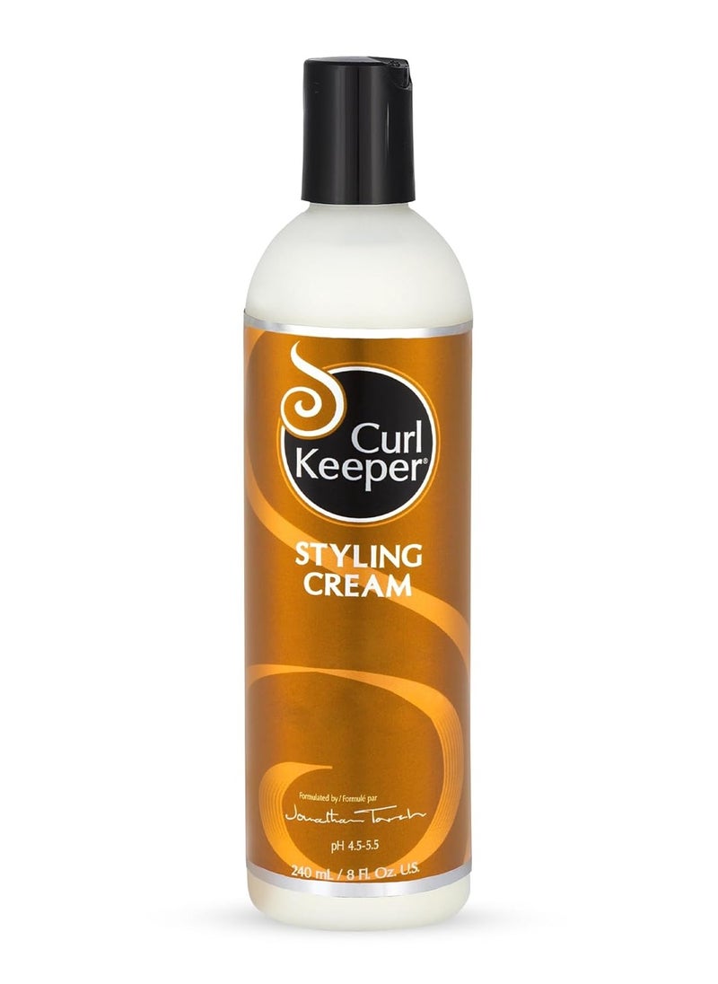 Curl Keeper Curl Keeper Hair Styling Cream for Curly Hair, 8 Fl Oz - Frizz-Free Curl Defining Cream Defines, Detangles & Moisturizes for All Curl Types - Silicone-Free & Water Based Hair Styler or Men & Women  - Image 1