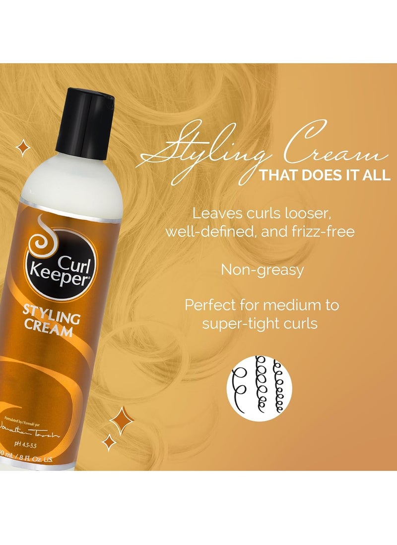 Curl Keeper Curl Keeper Hair Styling Cream for Curly Hair, 8 Fl Oz - Frizz-Free Curl Defining Cream Defines, Detangles & Moisturizes for All Curl Types - Silicone-Free & Water Based Hair Styler or Men & Women  - Image 3