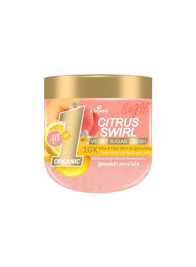 A BONNE Citrus Swirl Velvet Sugar Crush Premium Brightening Sugar Body Scrub 600g