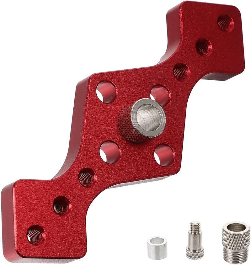 Red Pocket Hole Drill Bit Tool Set for Accurate Woodworking Dowel and Screw Locator - Image 1