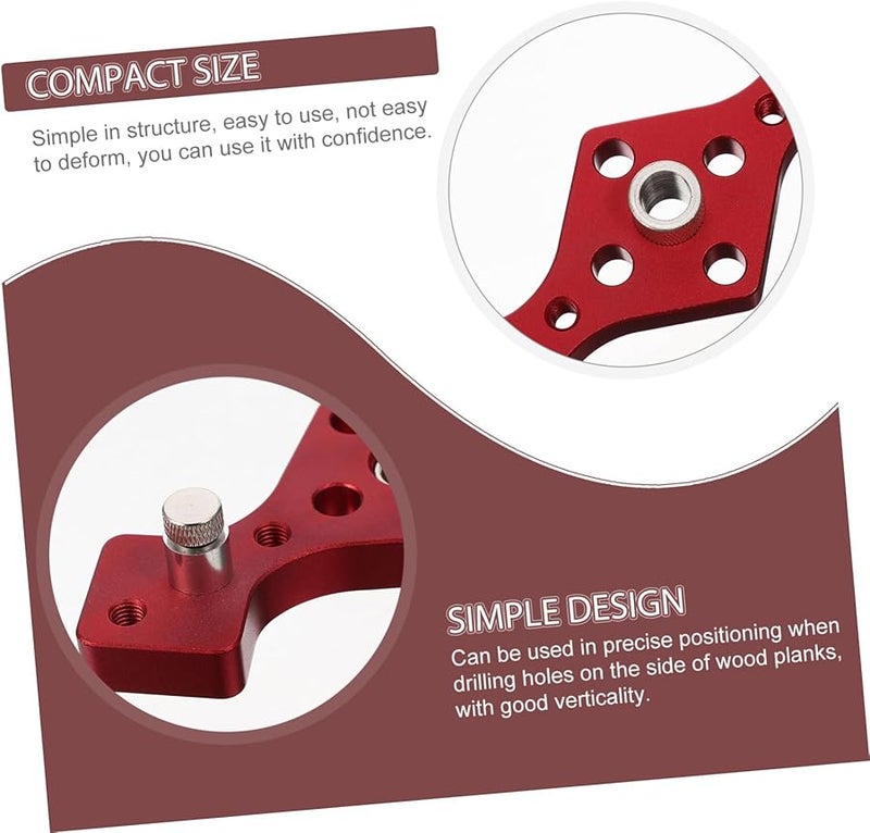 Red Pocket Hole Drill Bit Tool Set for Accurate Woodworking Dowel and Screw Locator - Image 4