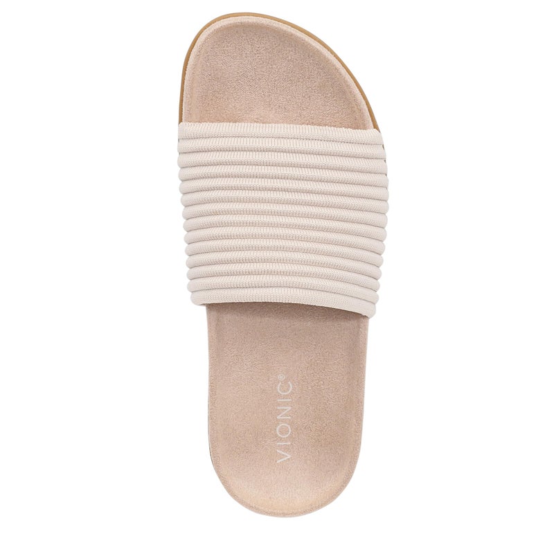 Vionic Womens Evie Knit Slide Sandal Cream 9 M - Image 5