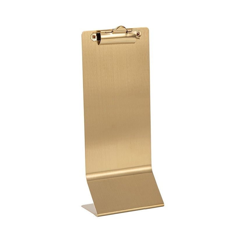 Golden Small Stainless Steel Menu Holder for Restaurant Cafe Desktop Use - Image 5
