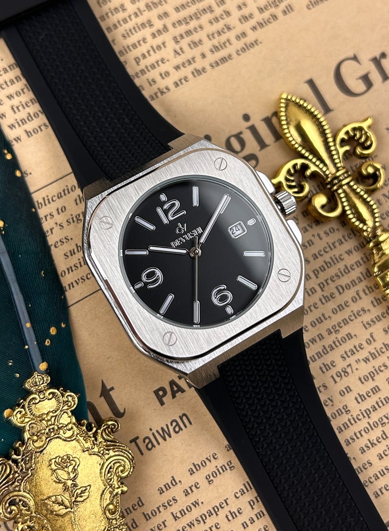 Devushi Men's Watch with Soft Rubber Strap Water Resistant - Image 4