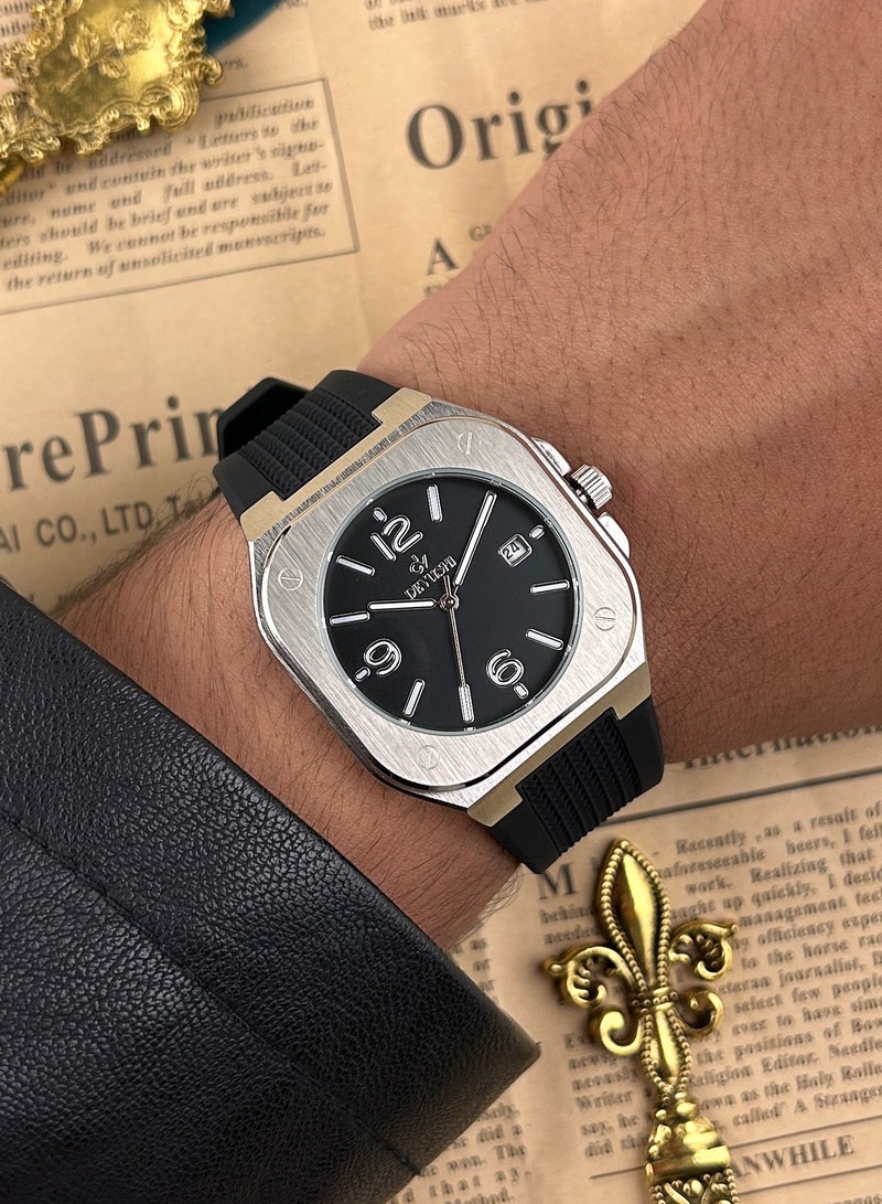 Devushi Men's Watch with Soft Rubber Strap Water Resistant - Image 1