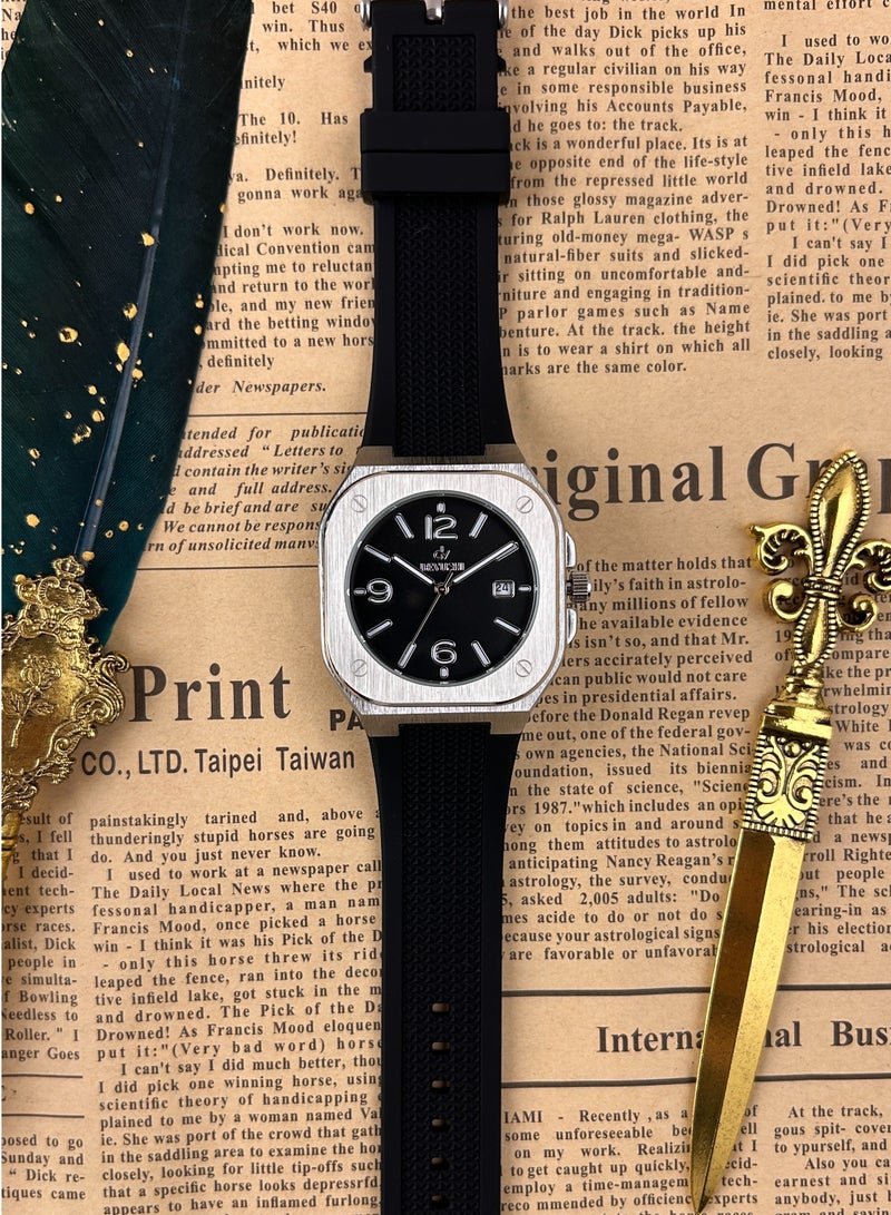 Devushi Men's Watch with Soft Rubber Strap Water Resistant - Image 3