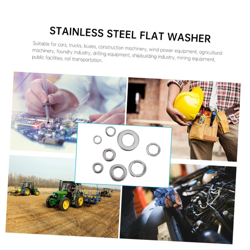 Stainless Steel Flat Washer Kit 200pcs 5mm Ultra Thin Round Gaskets for Plumbing Outdoor Faucets - Image 4