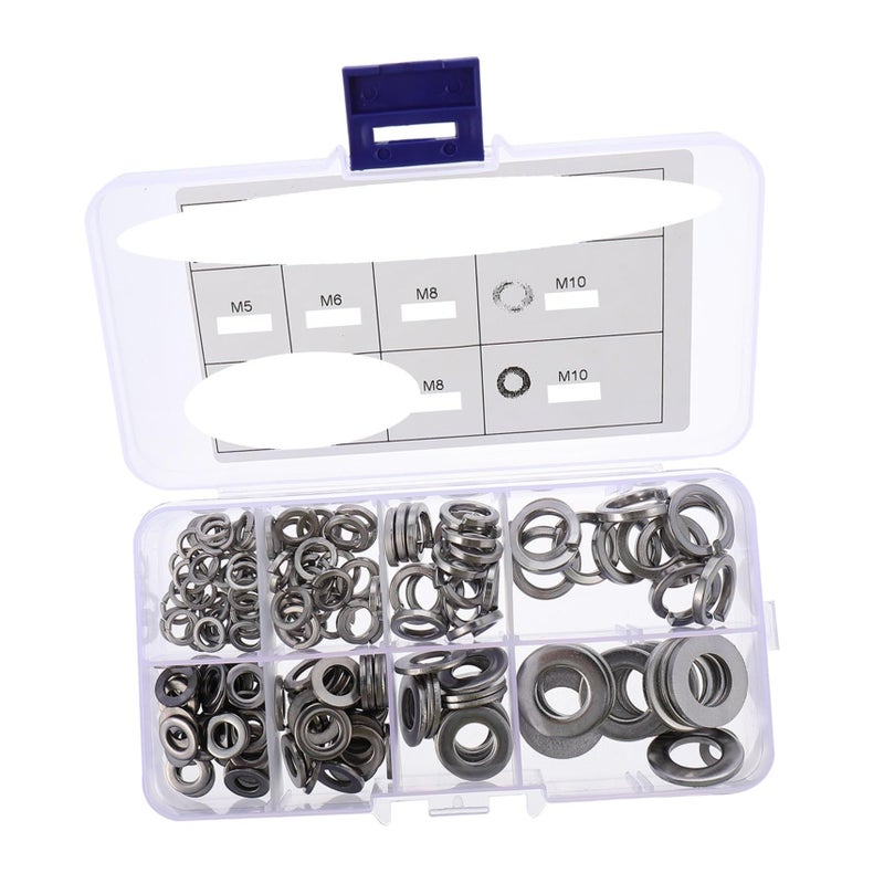 Stainless Steel Flat Washer Kit 200pcs 5mm Ultra Thin Round Gaskets for Plumbing Outdoor Faucets - Image 2