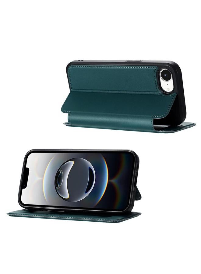 S-TOP Case For iPhone 16e Magnetic Armor Series RFID Card Slots Leather Phone Case - Image 4