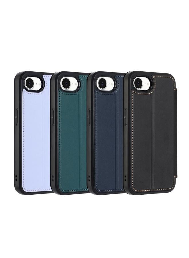 S-TOP Case For iPhone 16e Magnetic Armor Series RFID Card Slots Leather Phone Case - Image 5