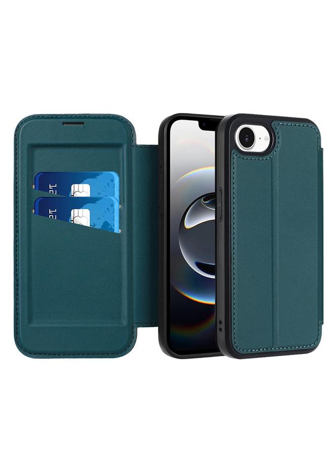 S-TOP Case For iPhone 16e Magnetic Armor Series RFID Card Slots Leather Phone Case - Image 1