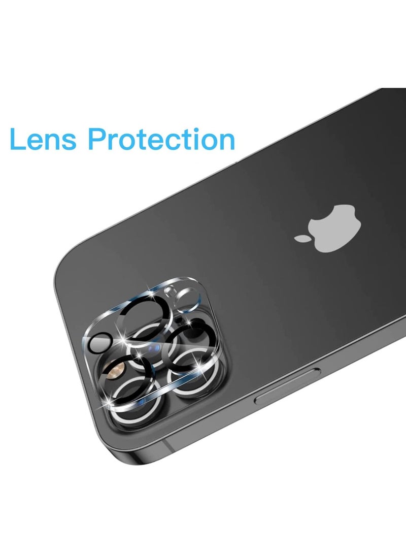 [5 in 1] Compatible for iPhone 14 Pro case 6.1 Inch with 2 Pack Tempered Glass Screen Protector & Camera Lens Protector Ultra HD 9H Hardness Scratch Resistant Case Friendly [Clear] - Image 2
