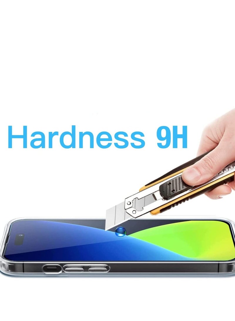 [5 in 1] Compatible for iPhone 14 Pro case 6.1 Inch with 2 Pack Tempered Glass Screen Protector & Camera Lens Protector Ultra HD 9H Hardness Scratch Resistant Case Friendly [Clear] - Image 5