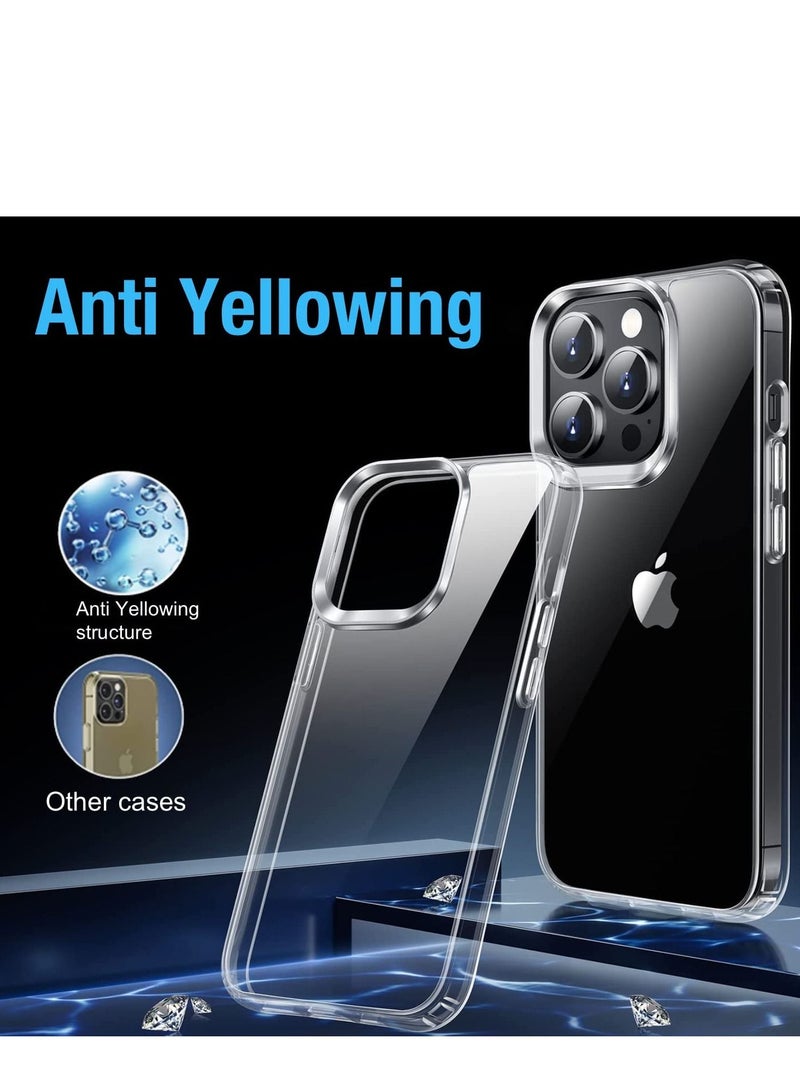 [5 in 1] Compatible for iPhone 14 Pro case 6.1 Inch with 2 Pack Tempered Glass Screen Protector & Camera Lens Protector Ultra HD 9H Hardness Scratch Resistant Case Friendly [Clear] - Image 4