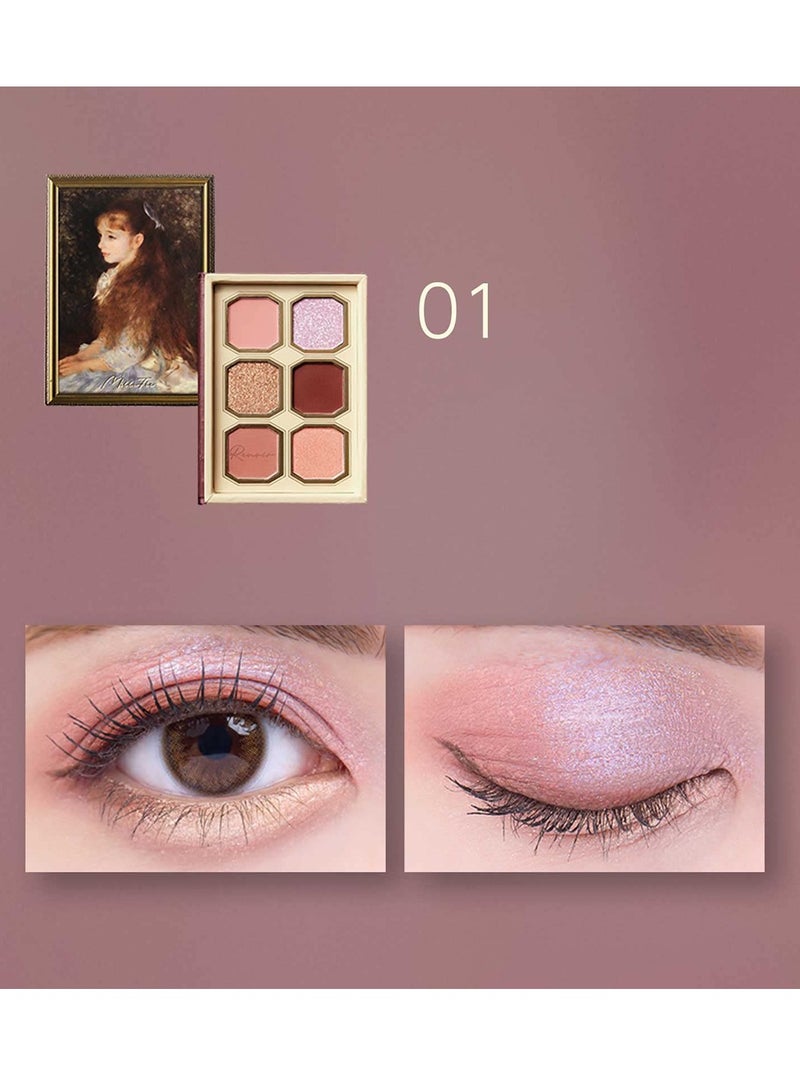MilleFee Painting Eyeshadow Palette 6 Shades Matte and Shimmer Finishes Pressed Powder Makeup Palette-01 Irène Cahen D'Anvers - Image 5