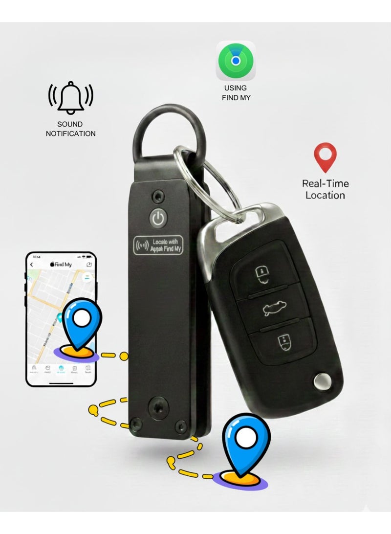 منظم مفاتيح ذكي مع تتبع الموقع، سلسلة مفاتيح متعددة الاستخدامات لمنع فقدان مفاتيح السيارة، تتبع الأصول عبر Apple Find My، منظم مفاتيح مدمج بتصميم فاخر يستوعب حتى 6 مفاتيح - Image 1