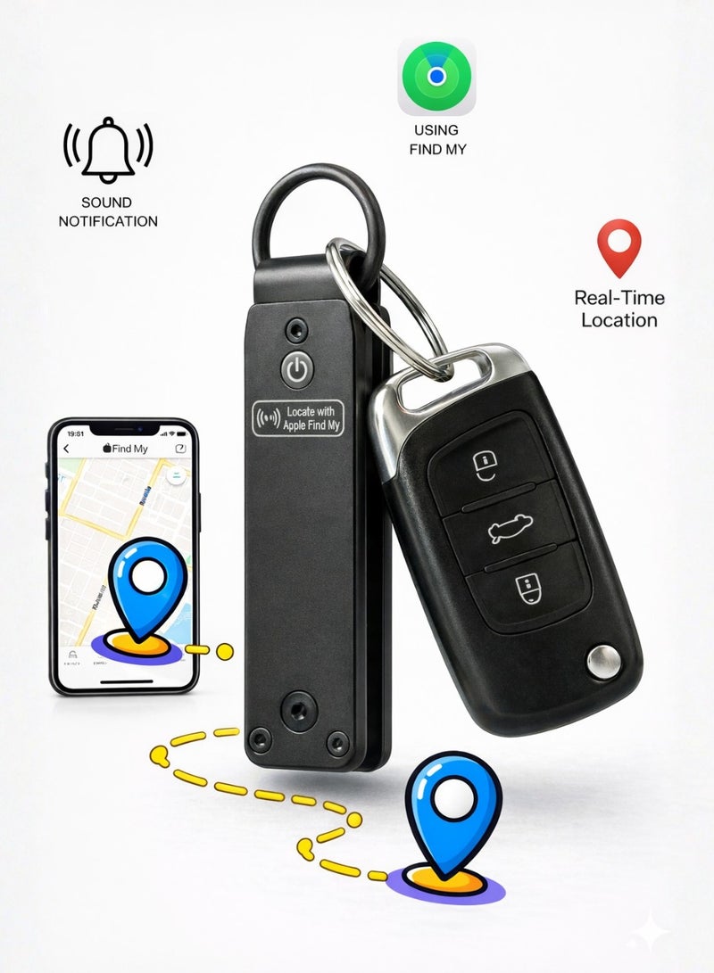 منظم مفاتيح ذكي مع تتبع الموقع، سلسلة مفاتيح متعددة الاستخدامات لمنع فقدان مفاتيح السيارة، تتبع الأصول عبر Apple Find My، منظم مفاتيح مدمج بتصميم فاخر يستوعب حتى 6 مفاتيح - Image 1