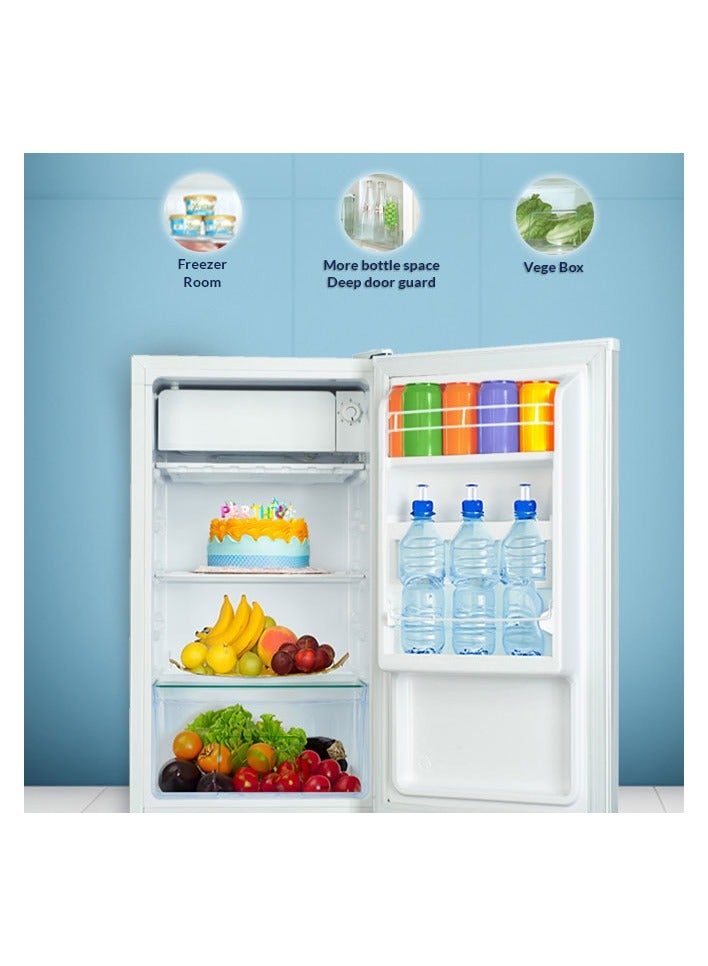 Arrow 90L Single Door Refrigerator, 3.0 Cu. Ft. Capacity, Defrost Cooling, PCM White Door, Interior Light, Wire Shelf | Model Name: RO-135RDK - Image 1