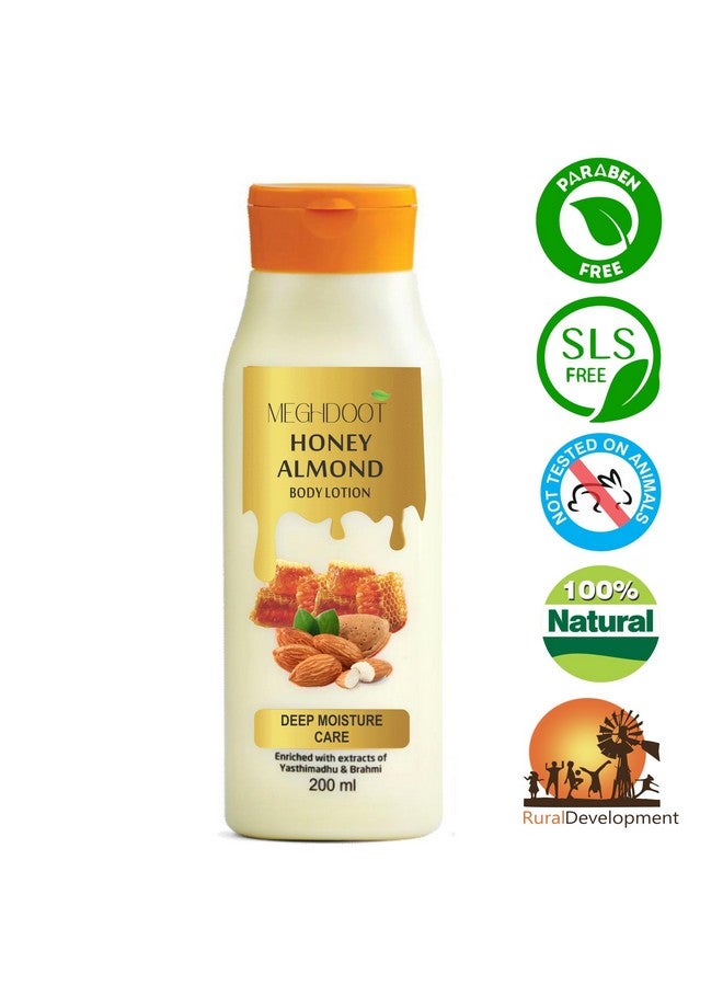 Meghdoot Honey Almond Body Lotion Deep Moisture Care, Ayurvedic Hydrating Lotion for Soft and Glowing Skin, 200ml Each (Pack of 2) - Image 3