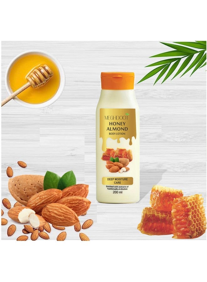 Meghdoot Honey Almond Body Lotion Deep Moisture Care, Ayurvedic Hydrating Lotion for Soft and Glowing Skin, 200ml Each (Pack of 2) - Image 5