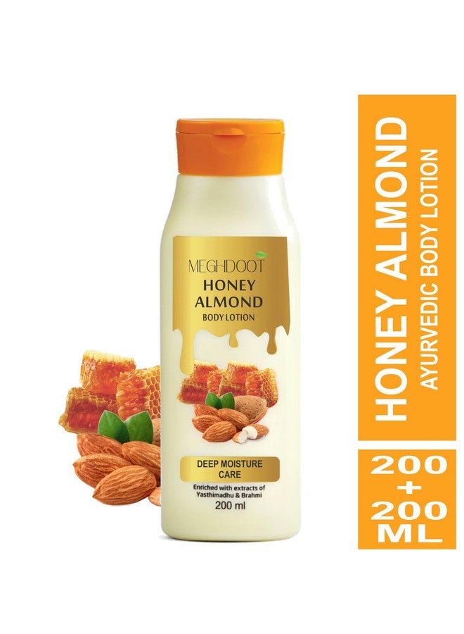 Meghdoot Honey Almond Body Lotion Deep Moisture Care, Ayurvedic Hydrating Lotion for Soft and Glowing Skin, 200ml Each (Pack of 2) - Image 2