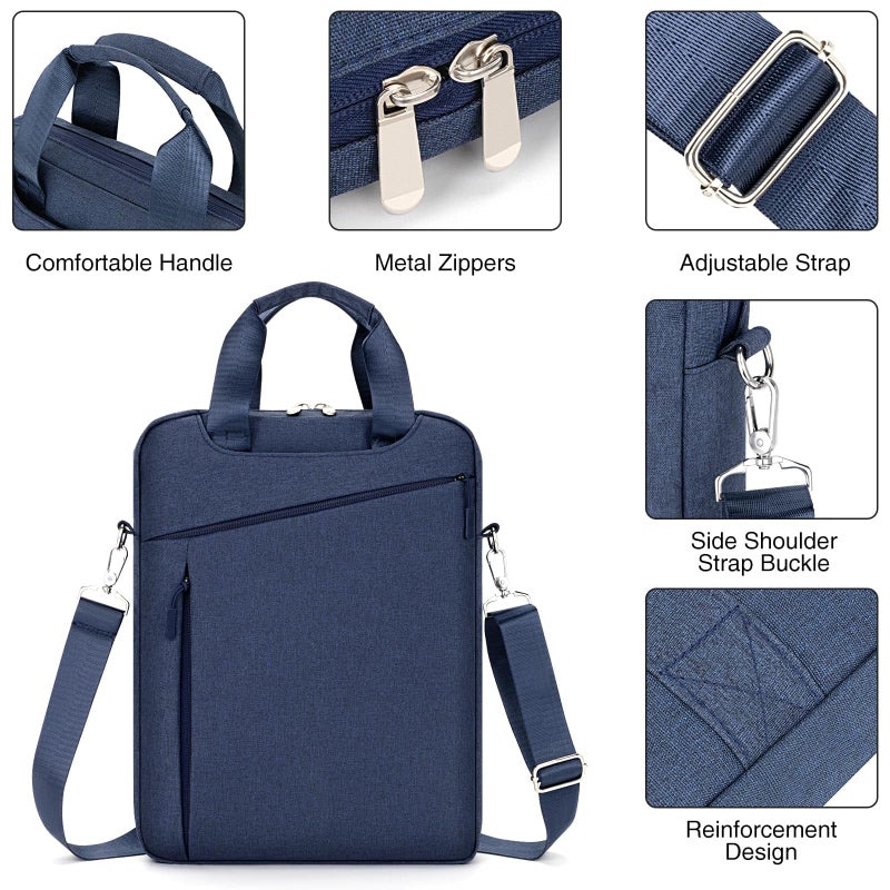 MicaYoung Laptop Case Shoulder Sleeve Bag Compatible with 14" MacBook Pro M5 M4 M3 M2 M1(2025-2021)/13.6" MacBook air M4 M3 M2, Chromebook Notebook Portable Carrying Messenger Computer Bag, Navy Blue - Image 5