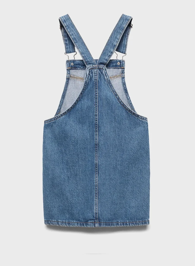 MANGO Kids Denim Dungarees
