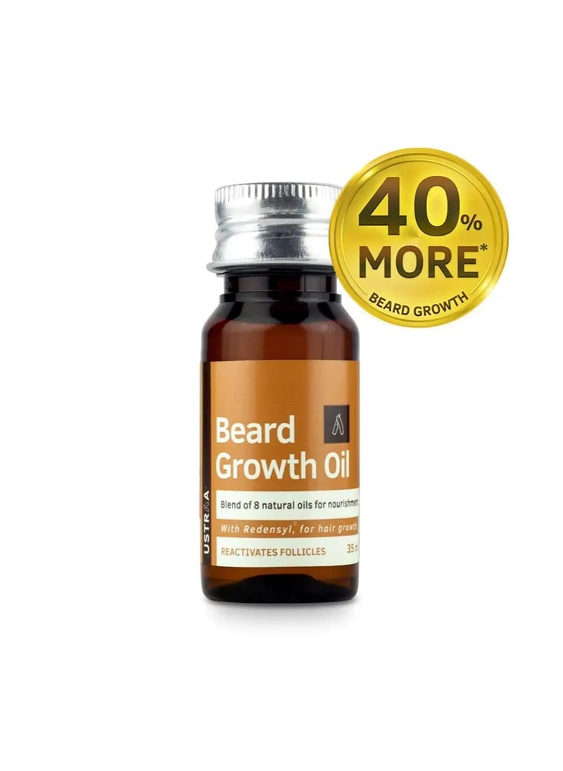 Ustraa - Ustraa Beard Growth Oil - 35ml - More Beard Growth, With Redensyl, 8 Natural Oils including Jojoba Oil, Vitamin E, Nourishment & Strengthening, No Harmful Chemicals - Image 1