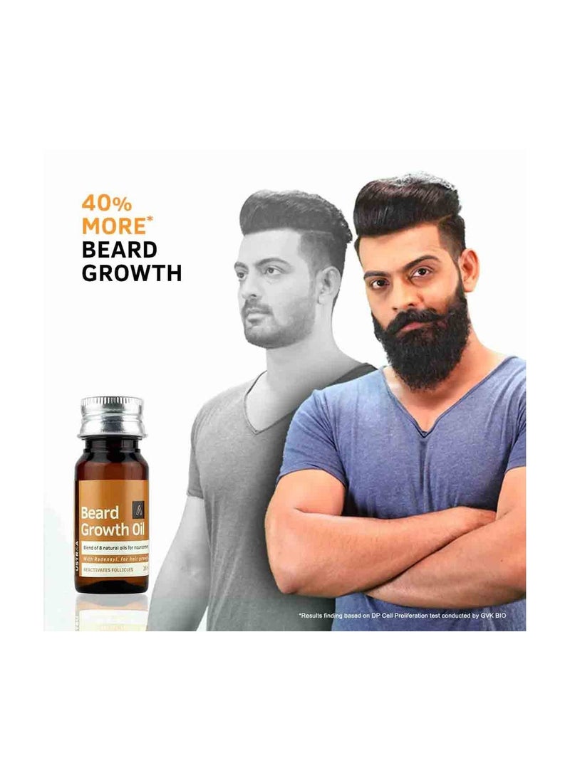 Ustraa - Ustraa Beard Growth Oil - 35ml - More Beard Growth, With Redensyl, 8 Natural Oils including Jojoba Oil, Vitamin E, Nourishment & Strengthening, No Harmful Chemicals - Image 1