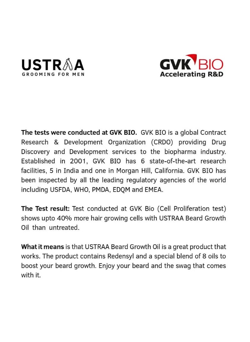 Ustraa - Ustraa Beard Growth Oil - 35ml - More Beard Growth, With Redensyl, 8 Natural Oils including Jojoba Oil, Vitamin E, Nourishment & Strengthening, No Harmful Chemicals - Image 1