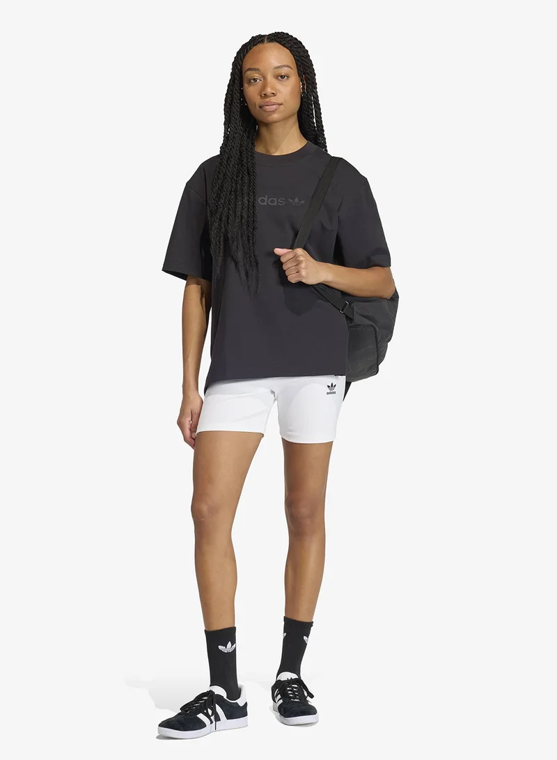 Adidas Originals BLACK Essentials Linear  Oversized T-Shirt for Women | Best Price UAE