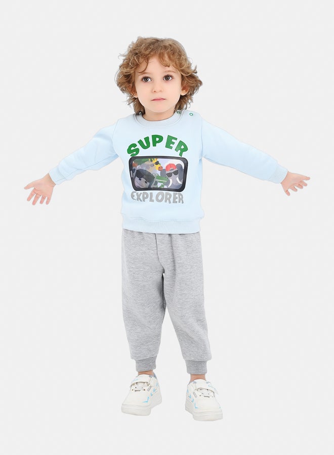 JOCKEY Baby Boy Inner Fleece Super Explorer Print Winter Pajama Set - Image 2