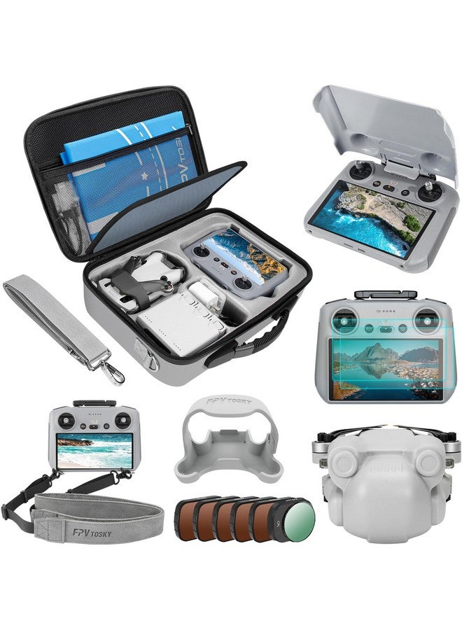 FPVtosky FPVtosky Mini 4 Pro Accessories Bundle 7-IN-1 Accessories Kit, Mini 4 Pro Carrying Case, ND Filter Set, RC2 Sunshade Cover, Lanyard, Lens Cap, Screen Protector, Propeller Holder Strap for DJI Mini 4 - Image 1