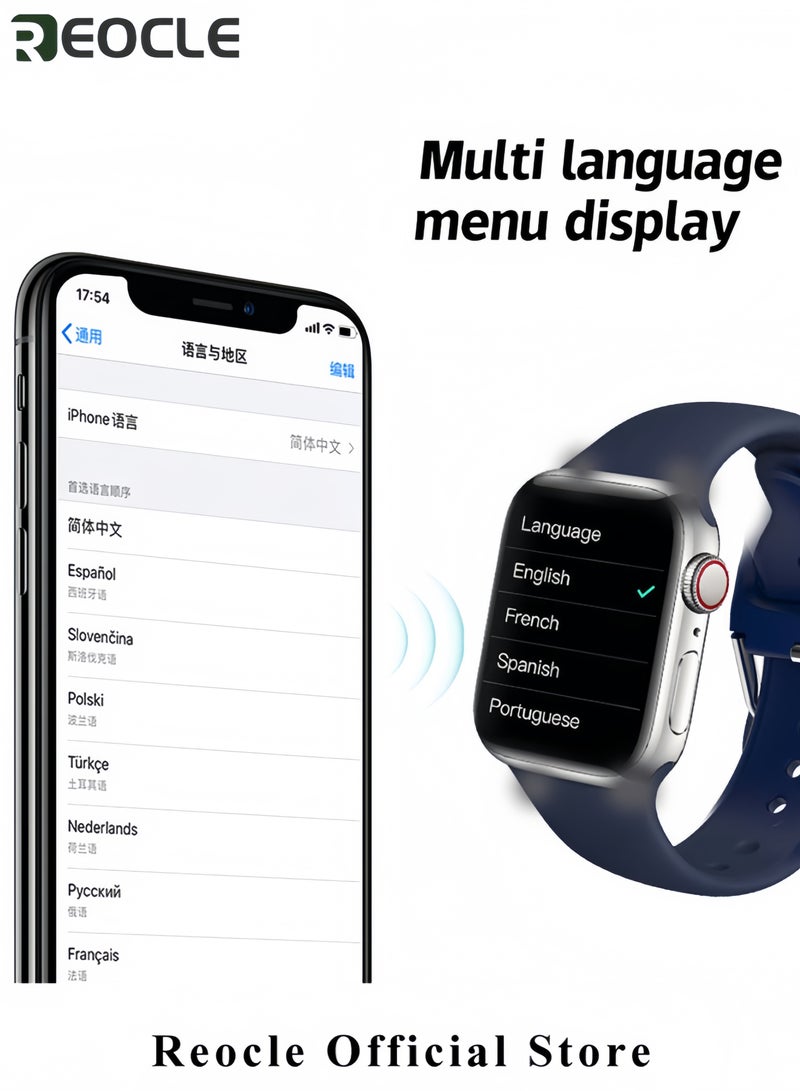 REOCLE Smart Sports Watch with Bluetooth Calling & Heart Rate Monitor & Fitness Tracker & Sleek Silicone Strap - Image 5