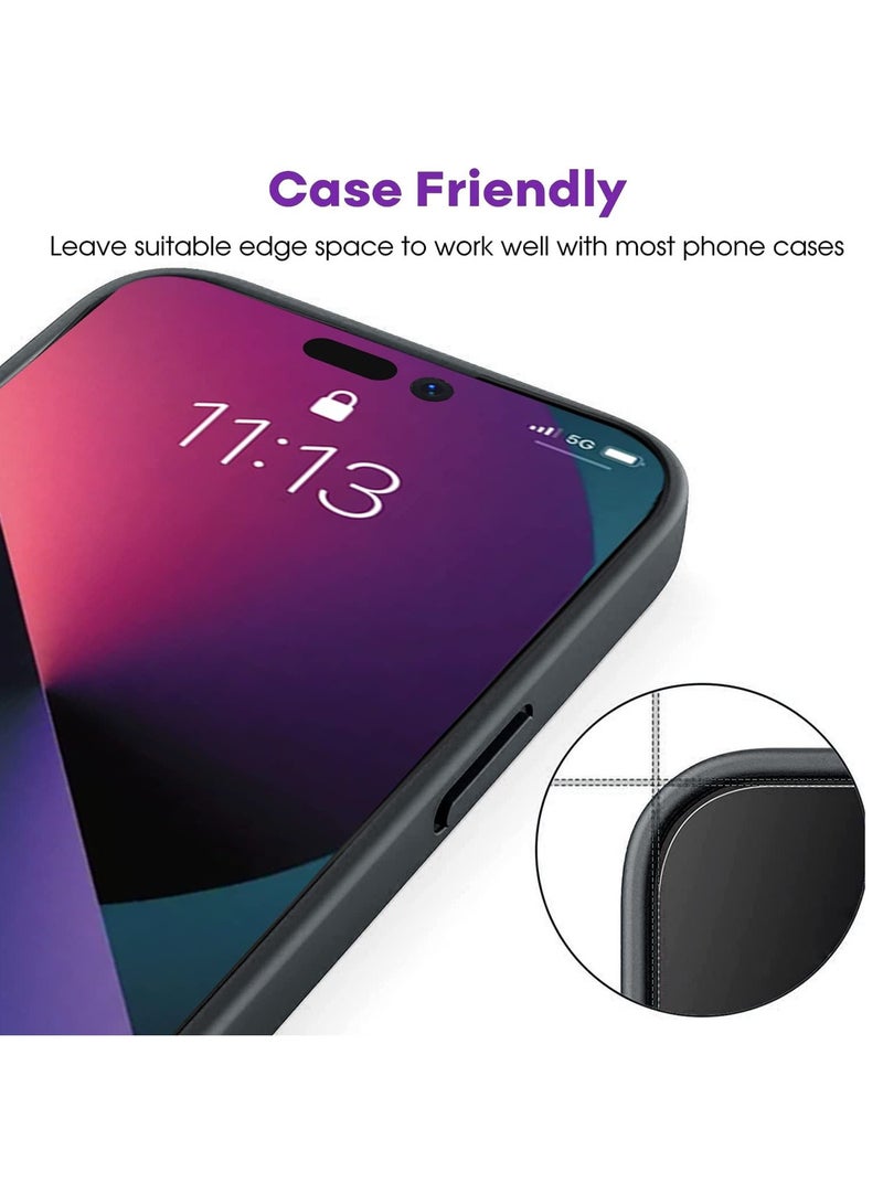 BORTONY Tempered Glass Screen Protector (14 Pro) Film Full Coverage Edge to Edge Case Friendly 9D Screen Protector For Apple iPhone 14 Pro 6.1'' Clear/BLACK - Image 5