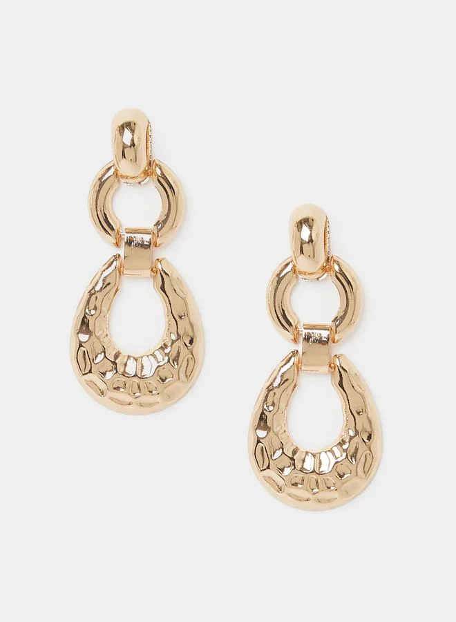 Styli Hammered Teardrop Dangle Earrings