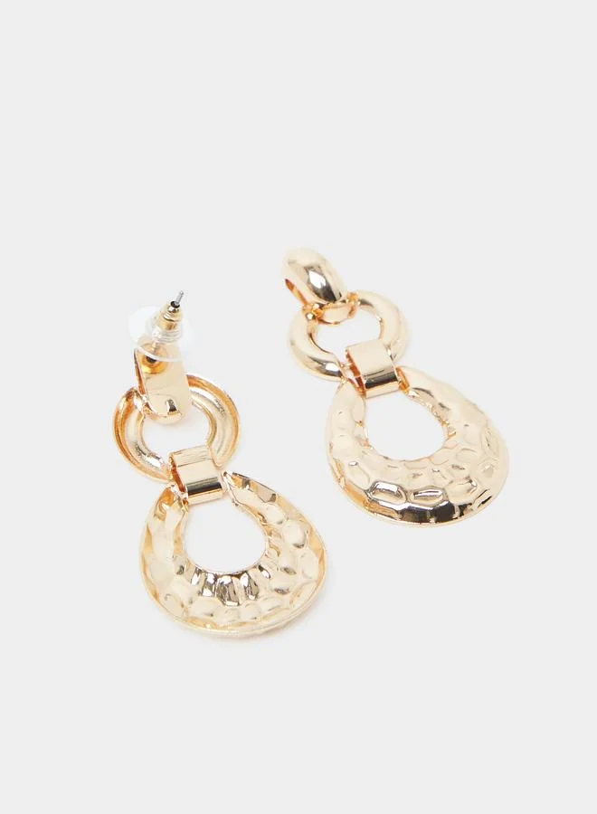 Styli Hammered Teardrop Dangle Earrings