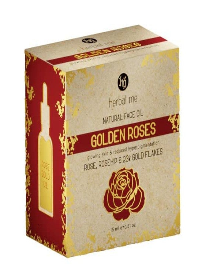 HERBAL ME HM HERBAL ME Golden Roses Natural Face Oil with 23K Gold, Rose & Rosehip | Face Oil For Glowing Skin | Reduces Dark Spots, Fine Lines and Blemishes | 15 ml - Image 3